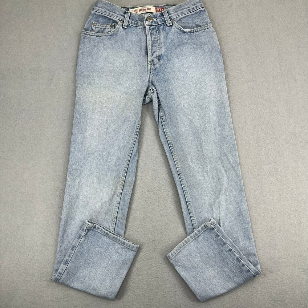 Gap Blue Jeans No 13 LRZ Womens 2 Long Light Wash Low Rise Straight Leg Vtg Y2K
